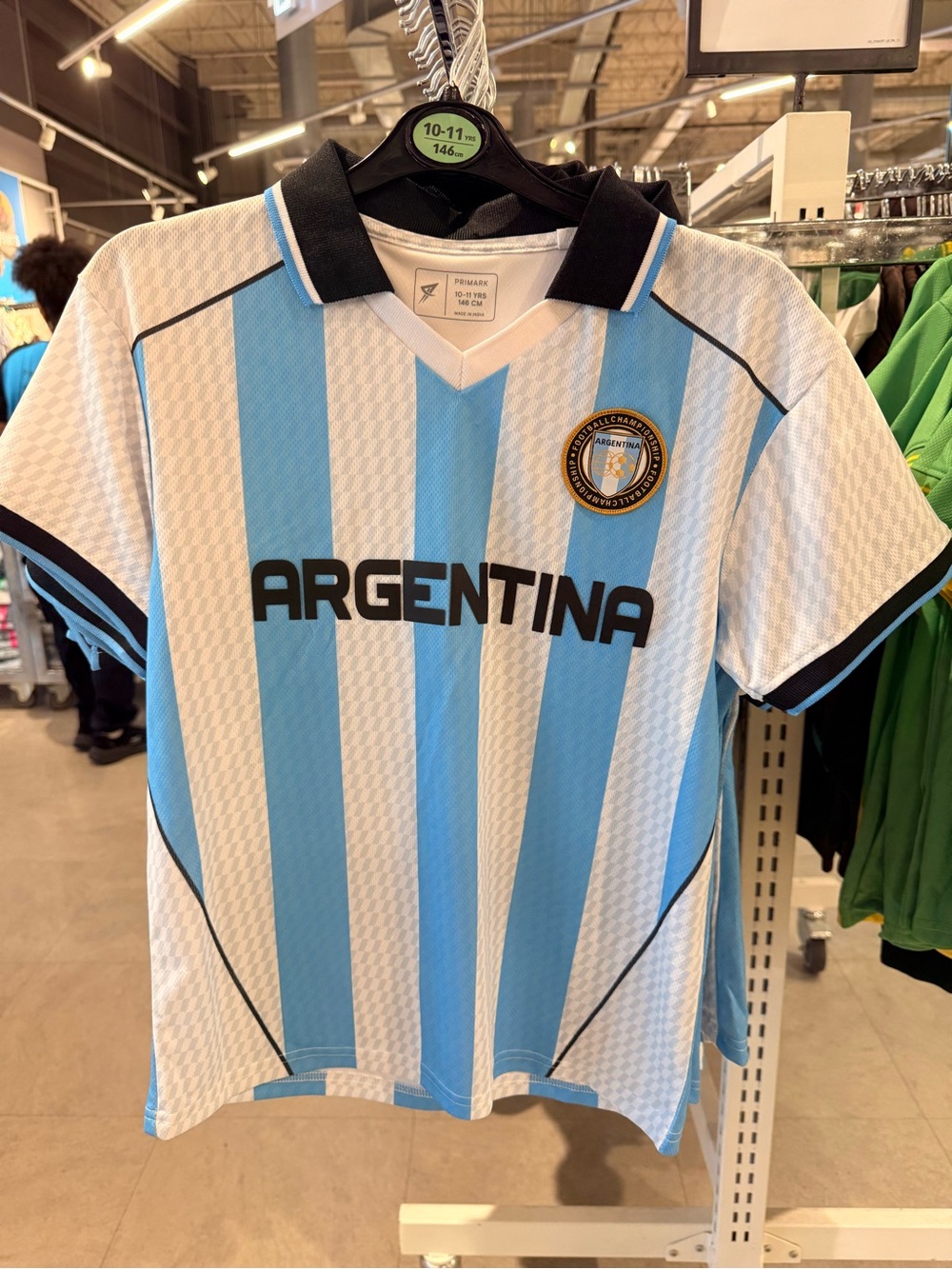Argentina Striped Soccer Jersey - Sky Blue & White